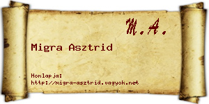 Migra Asztrid névjegykártya